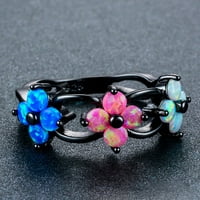 Heiheiup Vintage Exquisite Flower Dame Ring Opal circon prsten za vjenčani prsten Nakit Pokloni Prstenje