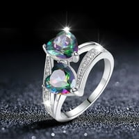 Ljubavna legura u položenoj rinestone ženskom prstenu Popularno gem izvrsne prsten jednostavan modni