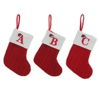 Kiskick vezeno slovo Božićne čarape sa visećim užetom - fina izrada, svečani Xmas ukras