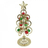 Spree božićno zlato ukras za prikaz stajalište, kovano željezo Mini stablo sa zvonom radne površine