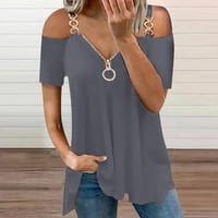 Ženska majica bez rukava s kratkim rukavima s kratkim rukavima V-izrez