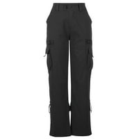 Teretne pantalone Žene labave teretne pantalone sa džepovima Baggy High Squik Y2K ravne povremene padobranske