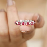 Vječni prsten sa laboratorijama stvorio rubin za žene, 14k bijelo zlato, SAD 6,50