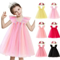 Njshnmn Girls Clow Cvjetni kore Drveni party Princess cvjetne plesne haljine Svečane večernje haljine,