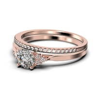 Zasljepljujući minimalistički 1. karatni okrugli rez, pristupačni dijamantski moissan zaručnički prsten,