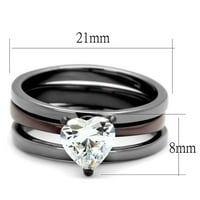 Luxe nakit dizajna set od nehrđajućeg čelika za žene vjenčane prstenje sa kubnim cirkonijom u obliku