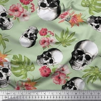 Soimoi pamučna patcka tkanina monstera listovi, cvjetni i horor lobanji Halloween Dekor tkanine od tiskanog