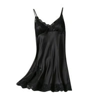 Pajamas sve za žene Ženska Suspender Nightgown Passion Lace Casual Dom Pajamas Black XL
