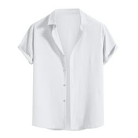 Bijele majice za muškarce Muškarci Ležerne prilike nalik na sitni ovratnik s kratkim rukavima bluza