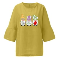 Scyoekwg Uskršnje majice za žensko čišćenje labavo Fit Ljetni vrhovi Uskršnji ispis Grafički tee Crewneck