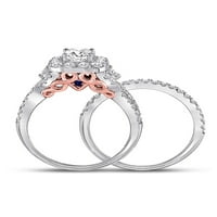 Jewels 14kt Dvo-tonski zlatni ženski okrugli dijamant Bridalni zaručnički prsten za venčanje 1- CTTW