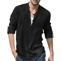Muška majica Casual Solid Color Roll up bluza s rukavima dugih rukava sa kratkim majicama za muškarce