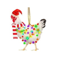 Bacocc Božićne ukrase za božićne piletine akrilni ukrasi Božićni ukrasi sa božićnim šalcem Pileći božićni