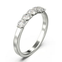 0,51CT Premier Five Stone Trues Diamond Moissine 18k bijelo zlato preko srebrnog vjenčanog prstena
