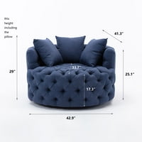 Posteljina tkanina okretna stolica sa jastucima, modernu bačvu stolicu sa dizajnom i naslonom gumba