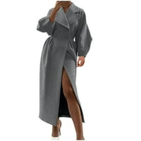 Ženski kaput dugih rukava puna boja vrhunska rever odjeća, udobna kaputa za kaput
