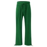 Sanbonepd ženske pamučne ležerne hlače udobne radne pantalone s elastičnom visokom strukom papir za