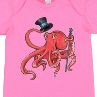 Inktastična formalna hobotnica s gornjim šeširom i trskom poklonom dječaka baby ili baby girl bodysuit