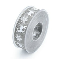 Biplut 10m božićna vrpca bijela snježna pahuljica deblji anti-blede otporna na suza, pakiranje poklona