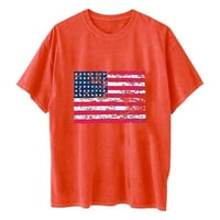 Anuirheih Outfits za ženska majica za žene Američka zastava Patriotske majice Ženska modna ležerna štampara