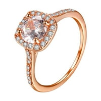 Prstenovi nakita Žene Rose Gold Ring Bijeli rivestone vjenčani nakit Prstenje veličine 6- Pribor za