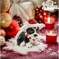 Keramički bostonski terijer božićni ukras, kućni dekor, poklon za nju, poklon za mamu, kuhinjski dekor, ljubimcu za pse, kućni ljubimci