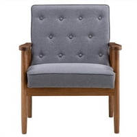 Moderna tkanina Jedna stolica sa drvenim okvirom, sivom tkaninom