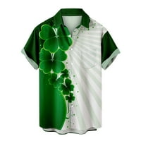 HFYIHGF MENS Dnevna majica St.Patrick spušta kratki rukav Vintage Bowling Havajske majice Irski dijelovi