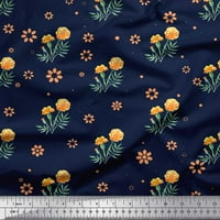 Soimoi bijela pamučna kambrička tkaninska tkanina Marigold cvjetna ispis tkanina od dvorišta široka