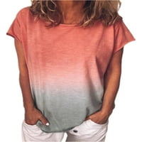 Justvh Ženska majica kratkih rukava s kratkim rukavima od tiskanih ležerne labave bluze