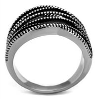 Luxe nakit dizajnira muški prsten od nehrđajućeg čelika sa mlaznim crnim epoksidnim - veličinama