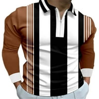 Paille muns t majica rever na vratu Polo majica s dugim rukavima Classic Fit Fall bluza kafa l