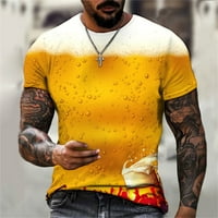 Penkaiy Muškarci Ležerne prilike kratkih rukava Pulover 3D ispisana regija realnična bluza za ispis