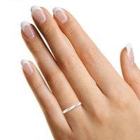 Okrugli rez bijeli prirodni dijamantski vjenčani prsten u 14K ružičastog zlata preko sterlinga srebrne,