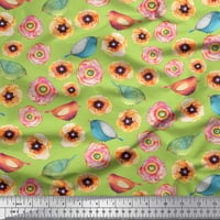 Soimoi pamučna ducka tkanina ptica i anemone cvjetni otisak šiva šibice tkanine
