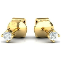 Prave minđuše od zlata od 14KT 14KT, ružine žute zlatne minđuše, dijamantske minđuše za dame, prilagođeni
