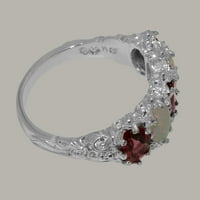 Britanci napravio 18k bijelo zlato prirodno ružičasto turmalin i opal ženski vječni prsten - Opcije