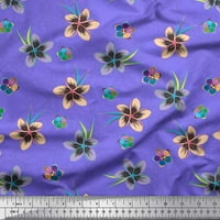 Soimoi ljubičasta viskoza šifon tkanina odlazi i cvjetna cvjetna tiskana tkanina od dvorišta široka