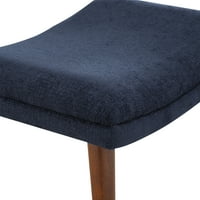 Kućna namještaja Waneta stolica i otoman u ponoćnoj plavoj tkanini sa srednjim espresso nogama