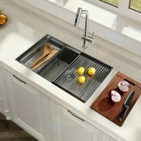 32 kuhinjski sudoper od nehrđajućeg čelika, kuhinjska radna stanica sa integrisanom policom i dodacima