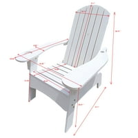 Vanjska ili zatvorena drvna stolica sa rupom za zadržavanje kišobrana na ruci, bijelo