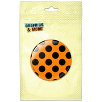 Polka točkice crna narandžasta narančasta dugme za pin
