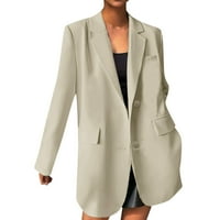 Ženska proljetna ljetna casual jednostavna modna gumba čvrstog boja Cardigan džepne casual jakne odijelo