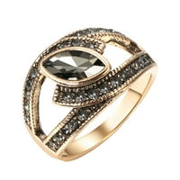 Prstenovi za žene Boho etničko mladenk vjenčani kristalni prsten antikne zlato u boji Veliki kameni