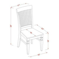 Atlin dizajnira 5-komadni drveni kuhinjski stol i stolica postavljena u crnoj boji