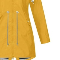 Duge kišne jakne za žene Vodootporan sa kapuljačom Ležerna jakna na otvorenom plus veličina s kapuljačom