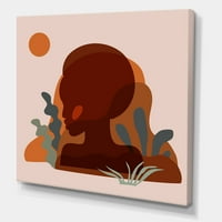 Art DesimanArt Minimalna silueta afričke američke žene Moderna platna zidna umjetnička ispisa u.