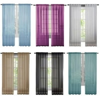 Xmarks Dark Purple Sheer Curtains Polu prozirni džepni zavjese za voile za spavaću sobu i dnevni boravak,