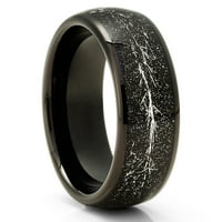 Meteoritni vjenčani prsten - crni volfram prsten - vjenčani prsten za vjenčanje - crni prsten
