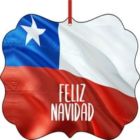 Zastava Čile - Čileanski - Feliz Navidad - Ornament Božić DÃ © COR